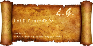 Leif Gusztáv névjegykártya